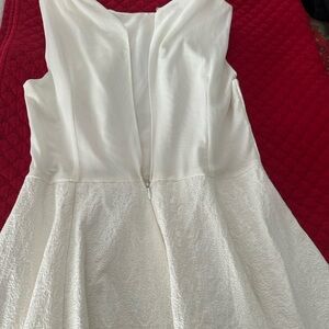 Olivaceous Textured White Dress